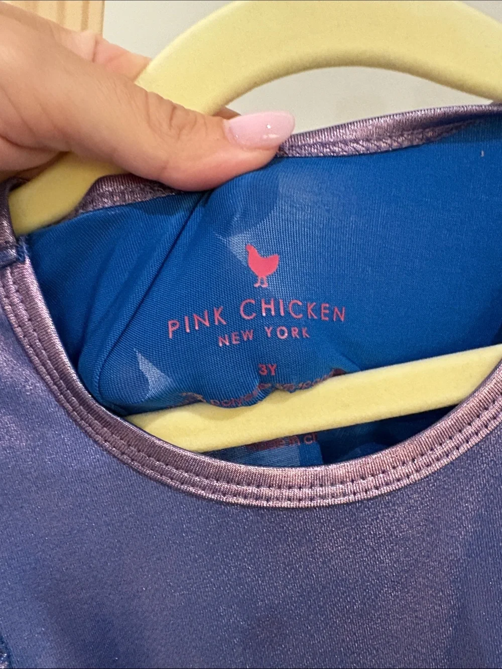 Pink Chicken Purple Lame Dress